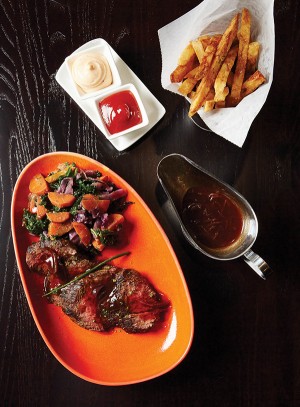 Teres major steak entrée with frites