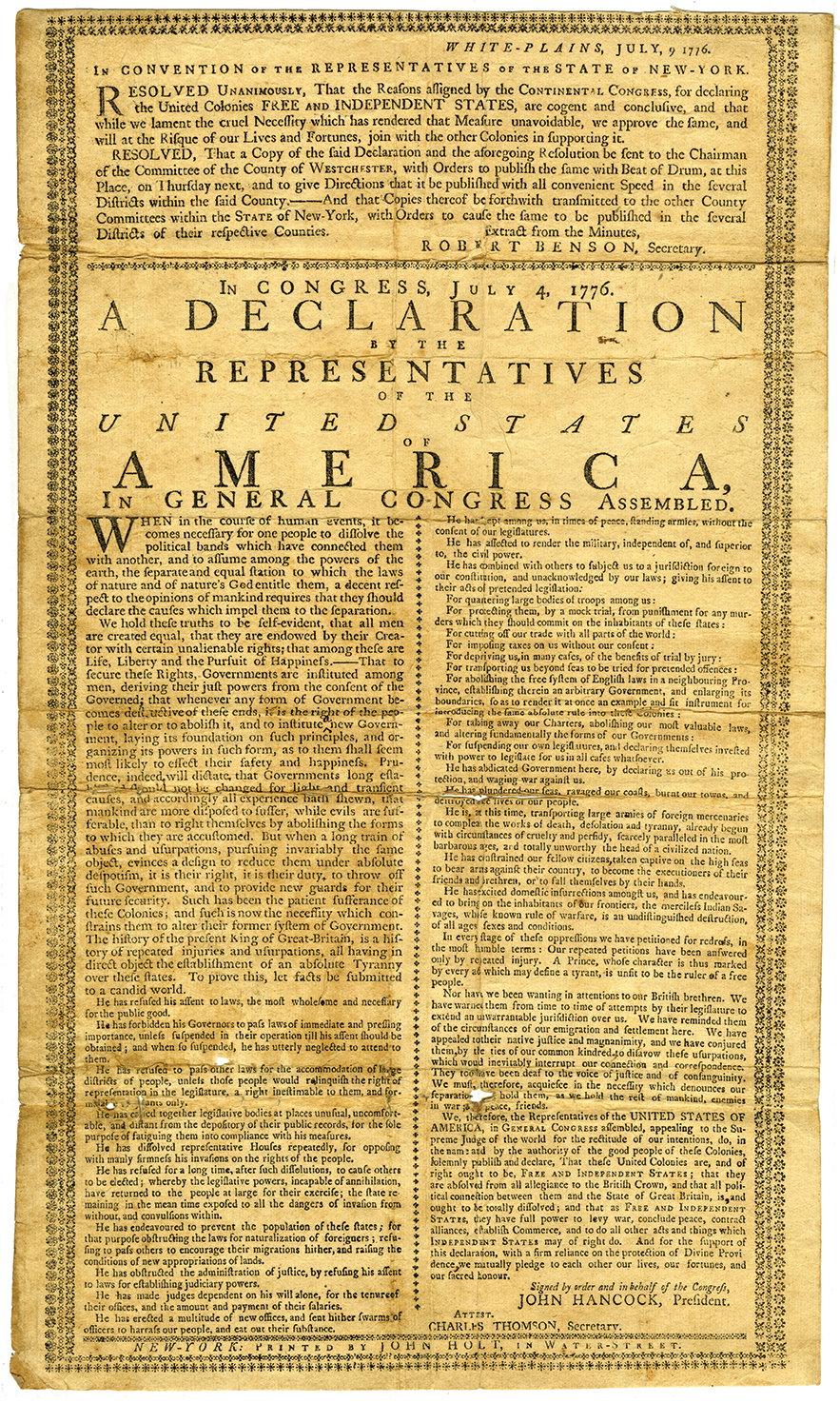 The Declaration of Independence.