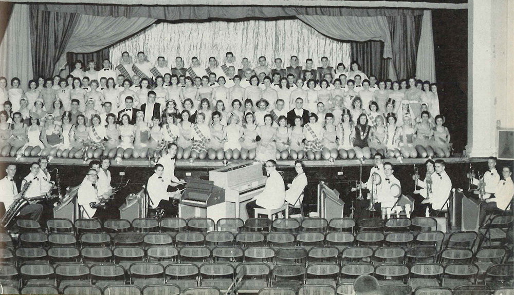 THE 50s The early years were a more modest affair, but the students still assembled an impressive collection of kilts for the 1959 show.