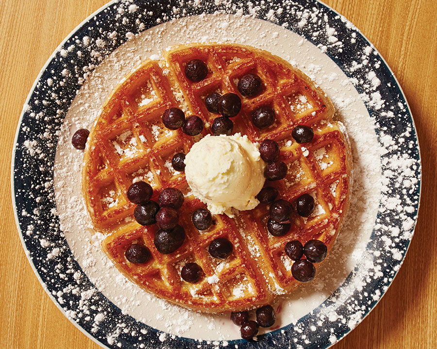 Belgian Waffle with blueberries