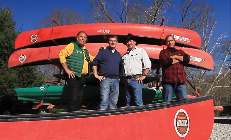 The Morgan brothers—Gary, Rob, Dirk, and Randy—at the Ft. Ancient livery