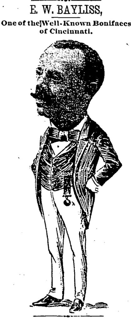 This caricature of Eddy Baylis appeared in the Cincinnati Enquirer exactly one week before Baylis committed suicide.